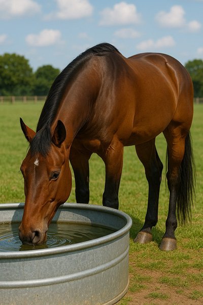 Cavalo bebendo água