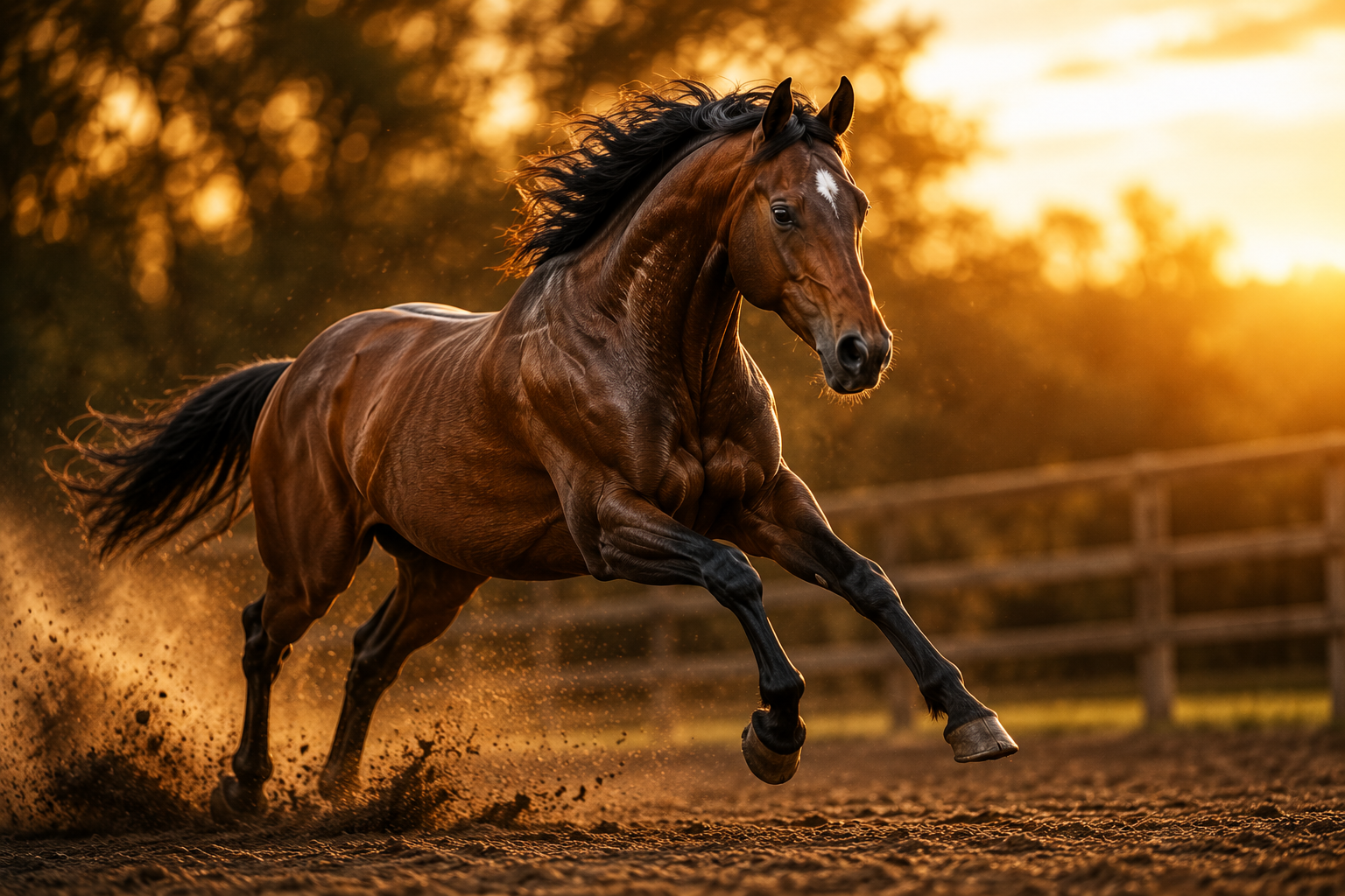 Cavalo em preparação para prova